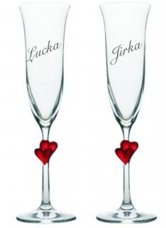 Valentýnský dárek - skleničky se jmény