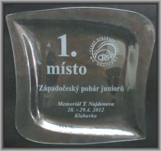 Trofej - Skleněný talíř s nápisem