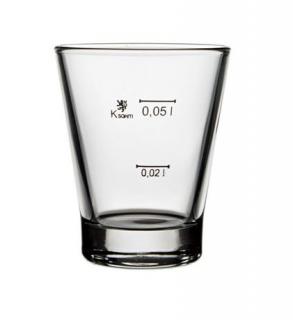 Odlívka - panák 0,02 + 0,05 l s cejchem
