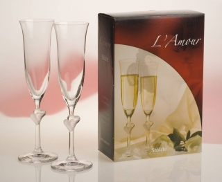 L´Amour - 2 poháry na sekt se srdíčky