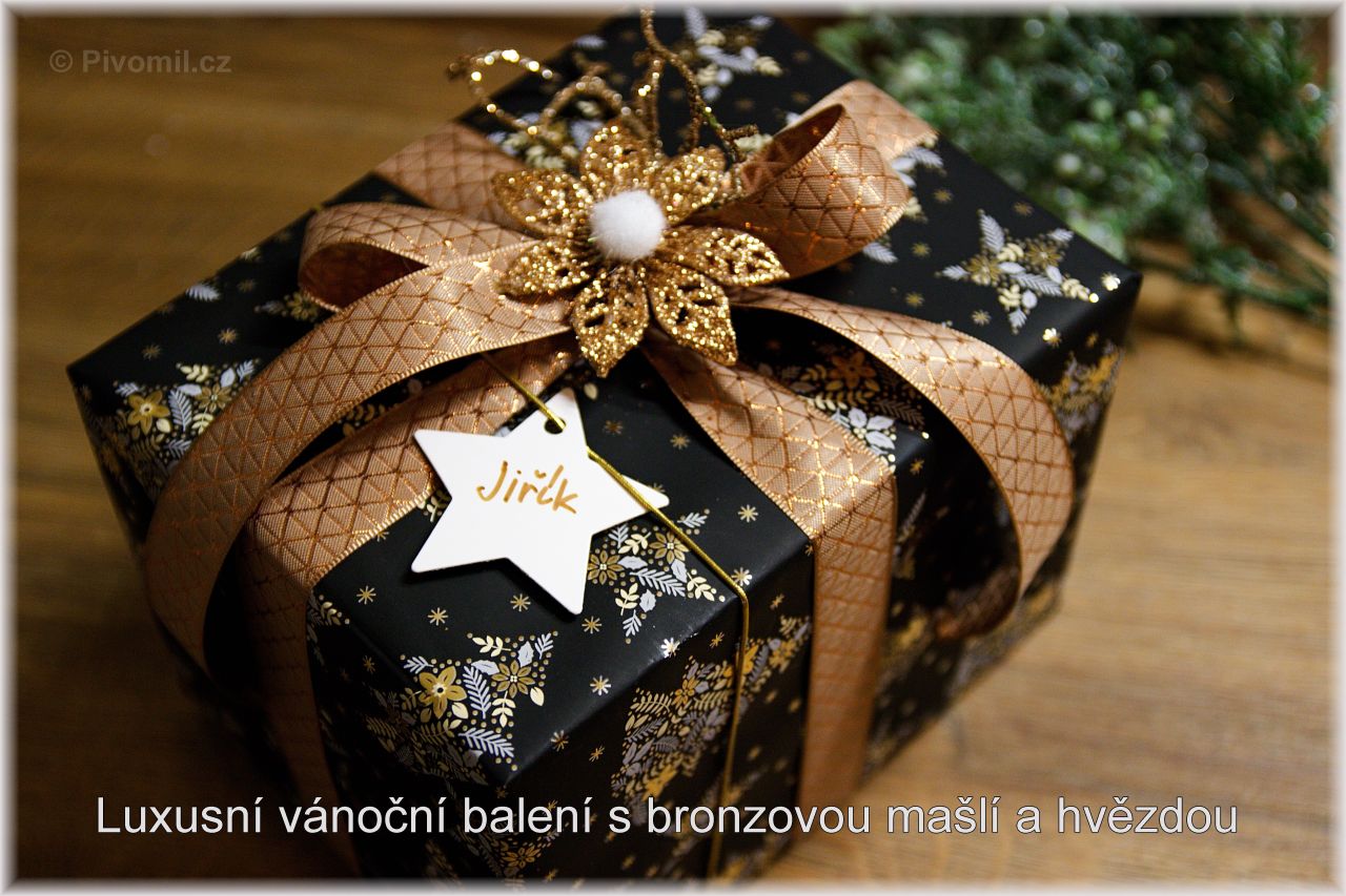 Luxusní vánoční balení s bronzovou mašlí