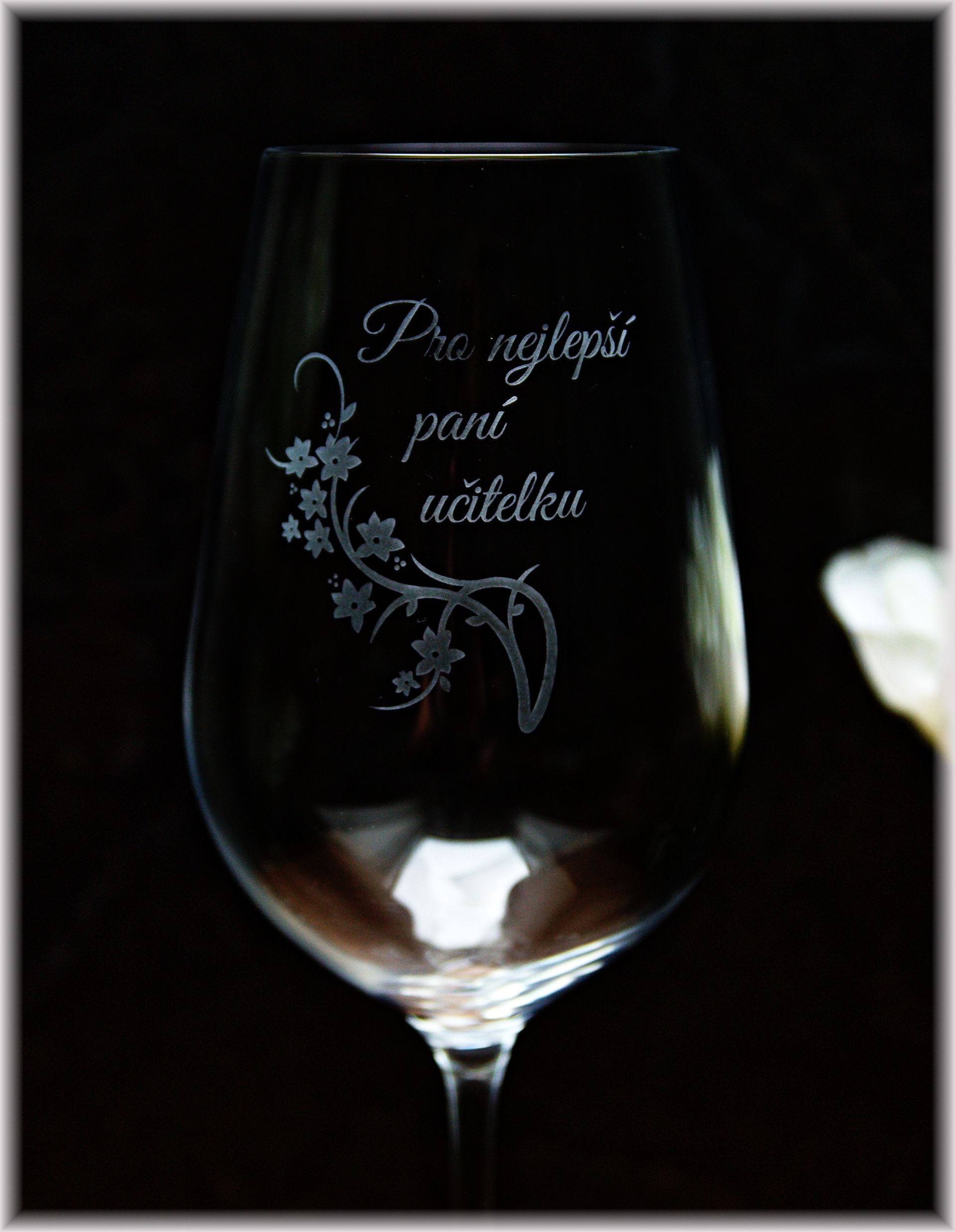 Poděkování paní učitelce - sklenice s pískováním