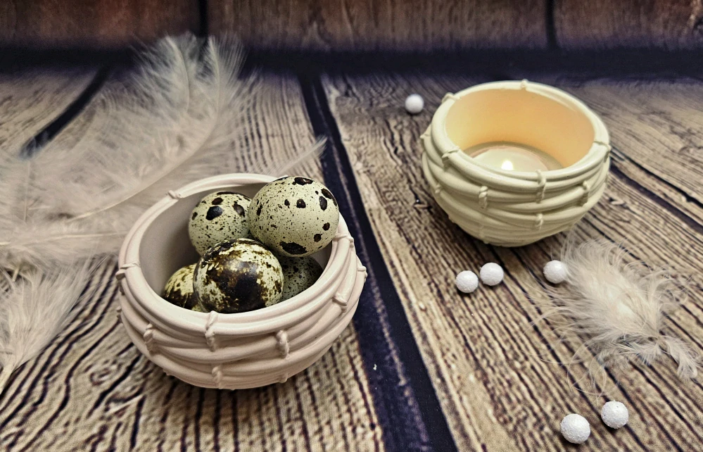 Svícen - pletený košík 