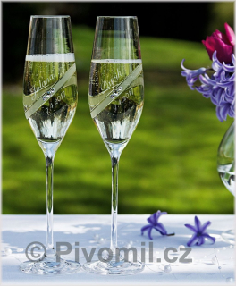 Ring SWAROVSKI® svatební číše se jmény novomanželů