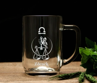 Půllitr se znamením VÁHY a jménem na přání