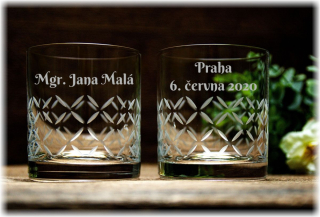 Broušené sklenice k promoci 2ks