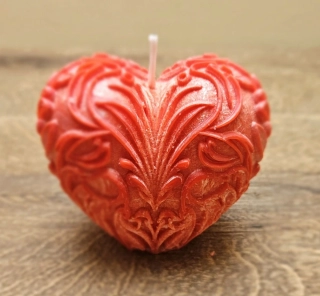 Velká svíčka filigránové srdce